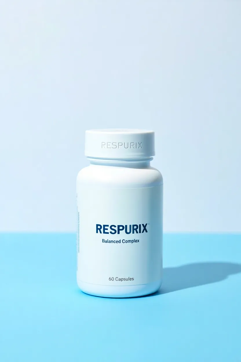 Respurix balanced complex dietary supplement bottle, 60 capsules per bottle, labeled product photo on neutral background
